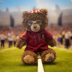 NWOT Build A Bear Exclusive Harry Potter Bear with Gryffindor Quidditch Outfit